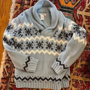 Janie and Jack Cozy Blue Snowflake Sweater